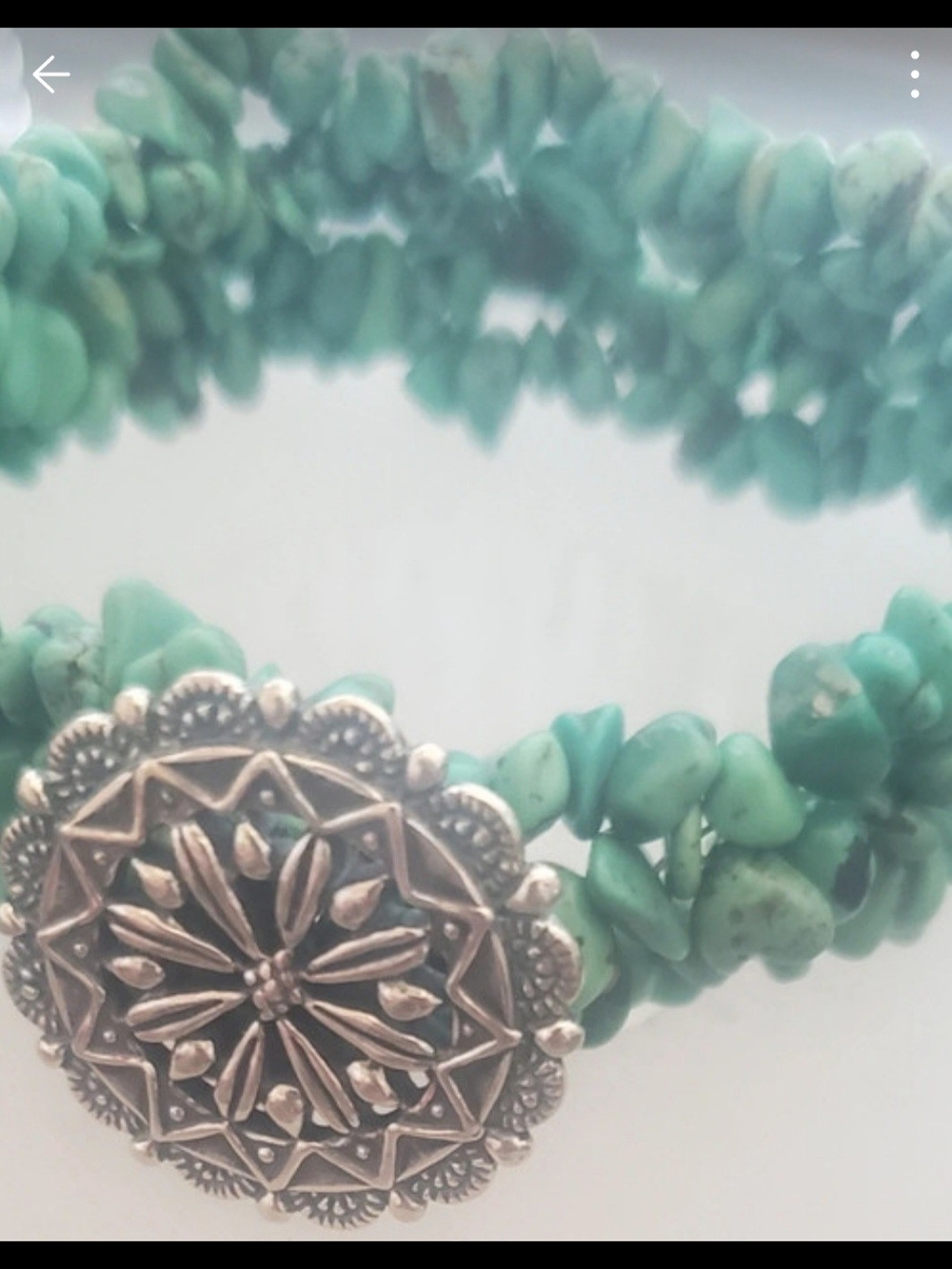 Carolyn Pollack Turquoise Chip Stretch Bracelet with Sterling Silver Medallion
